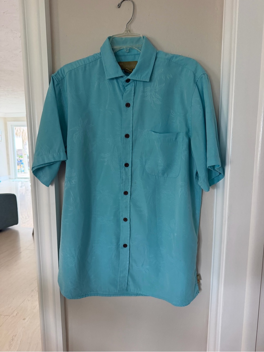 Cabana Life Aqua Short-Sleeve Button-Down Shirt